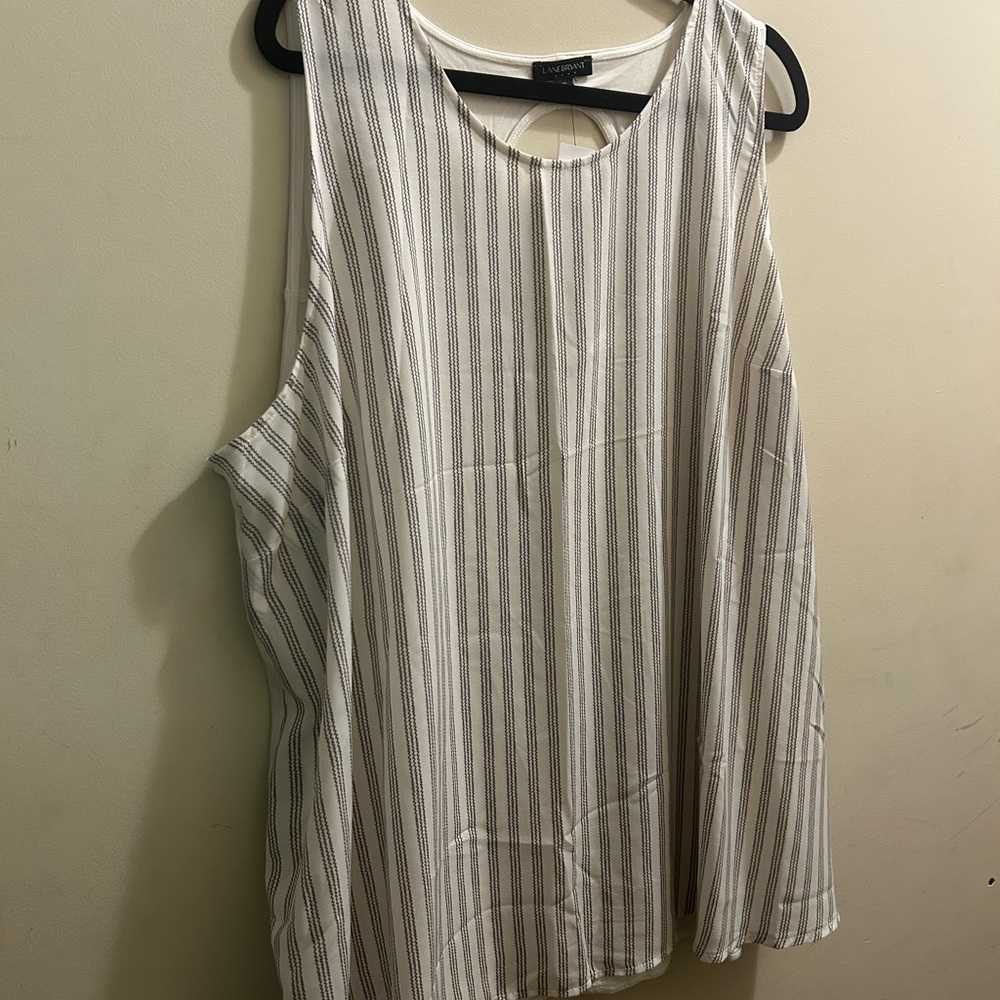 NWT-Lane Bryant Grey and White  Striped Sleeveless DressTank Top -Size 26